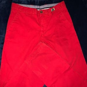 Red pant.